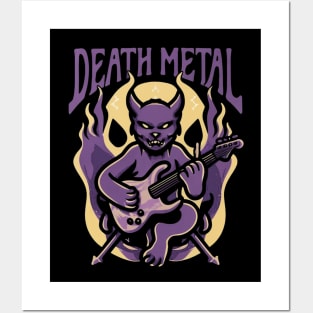 Death Metal Satanic Baphomet Cat Posters and Art